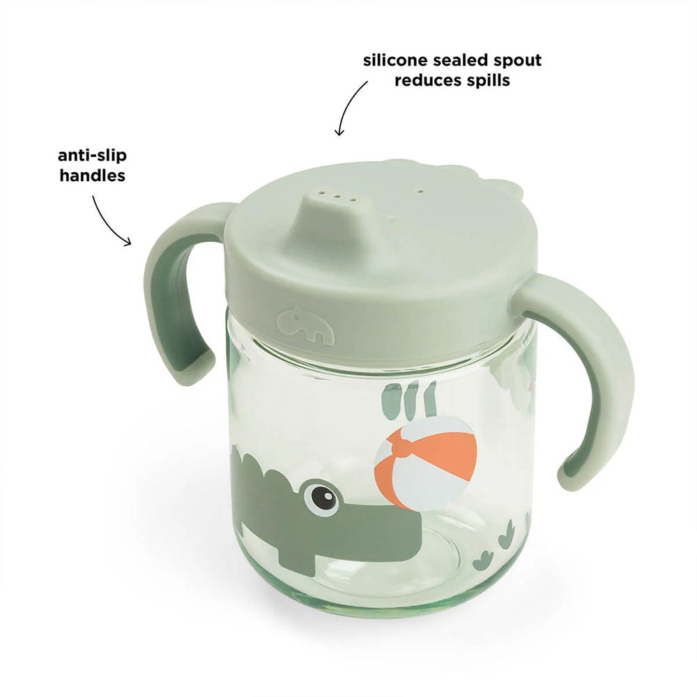 Vaso con boquilla de aprendizaje de 2 asas Playground verde
