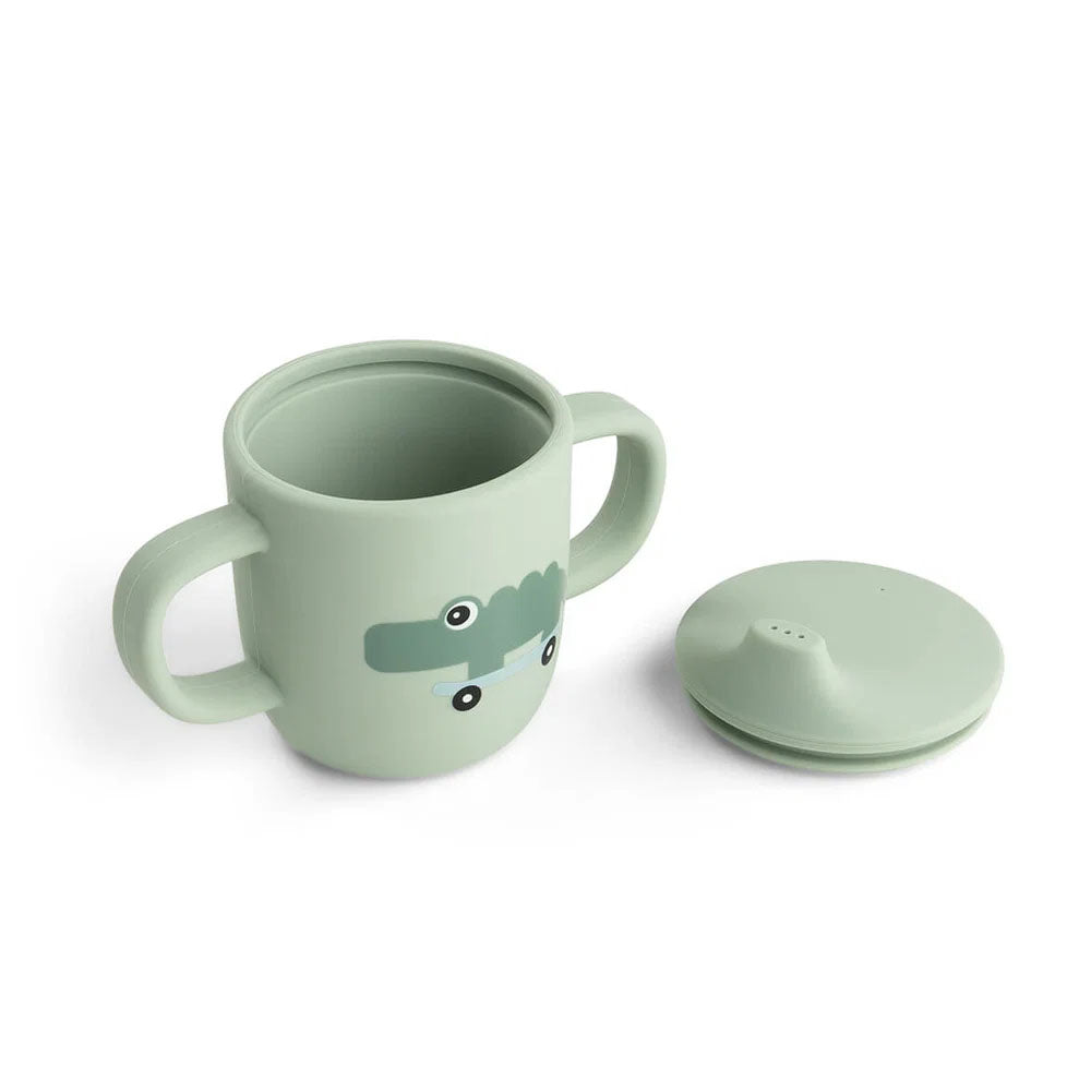 Vaso con boquilla de silicona de 2 asas Playground verde