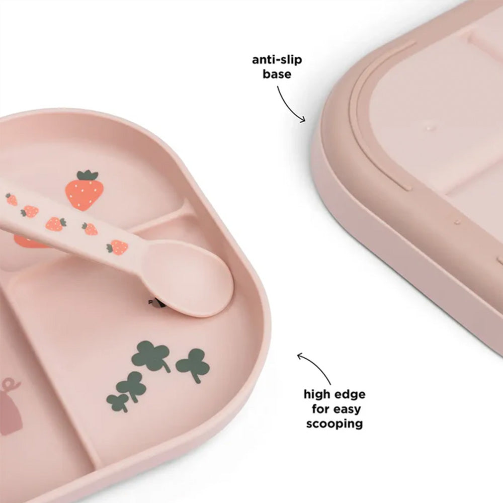 Plato Foodie con compartimentos Tiny Farm rosa