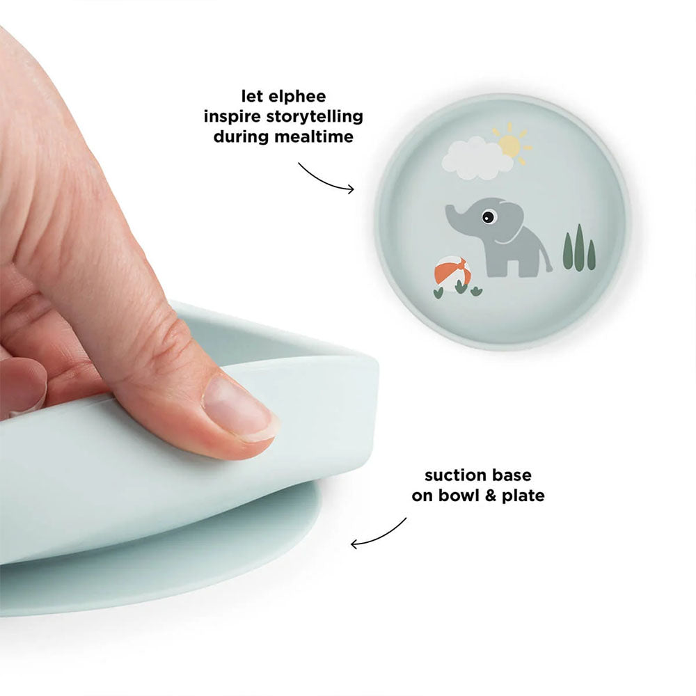 Plato de silicona stick & stay Playground azul