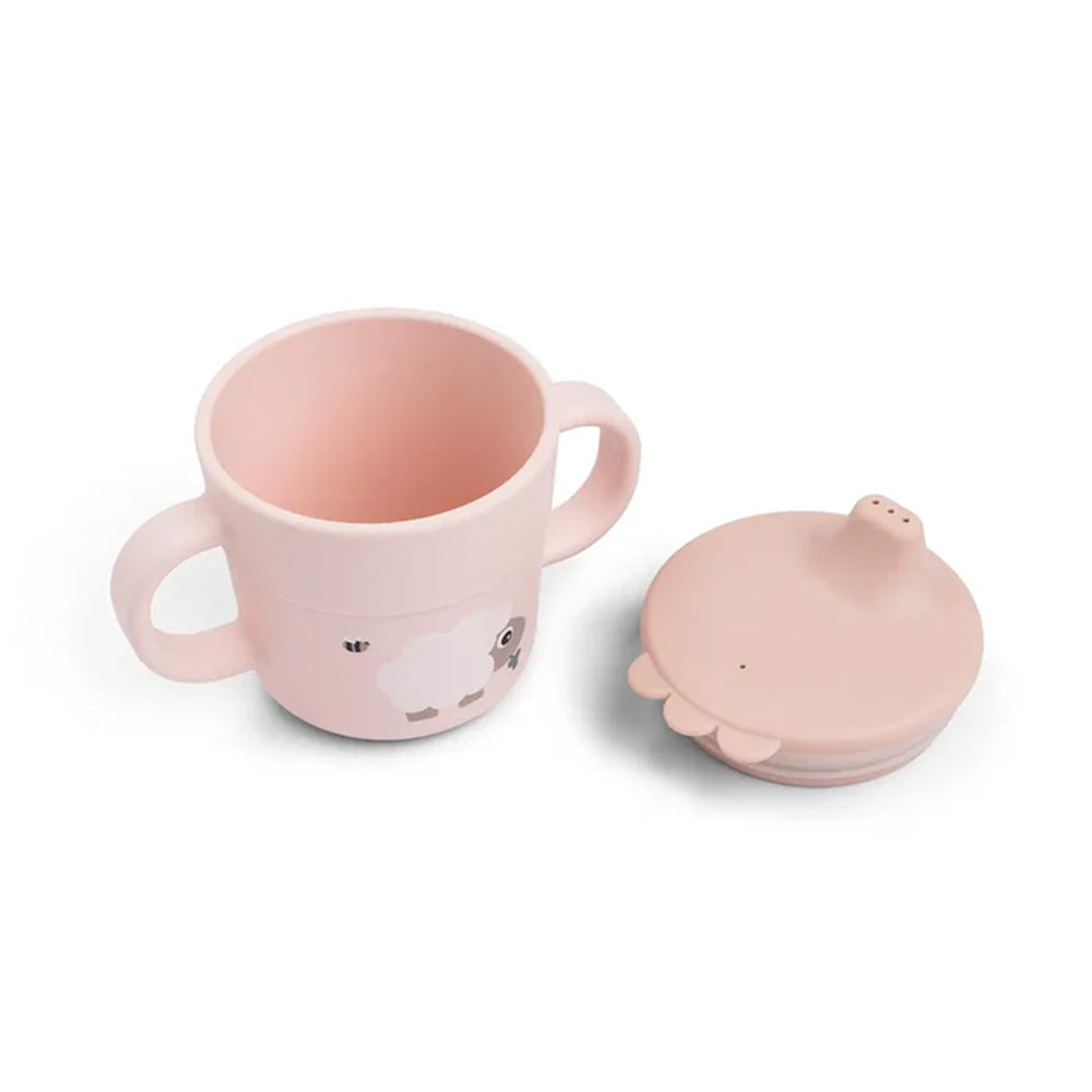 Vaso con boquilla Foodie Tiny Farm rosa