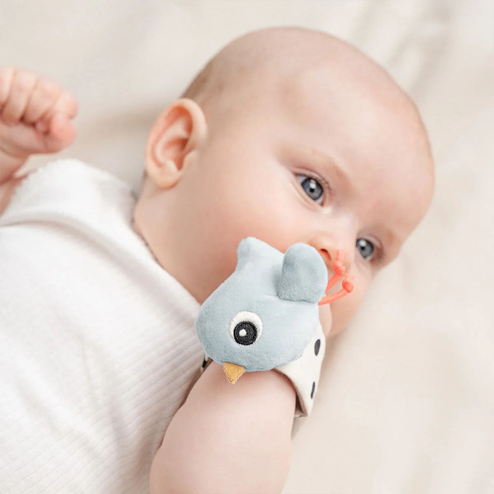 Set de 2 sonajeros de muñeca Happy Clouds azul