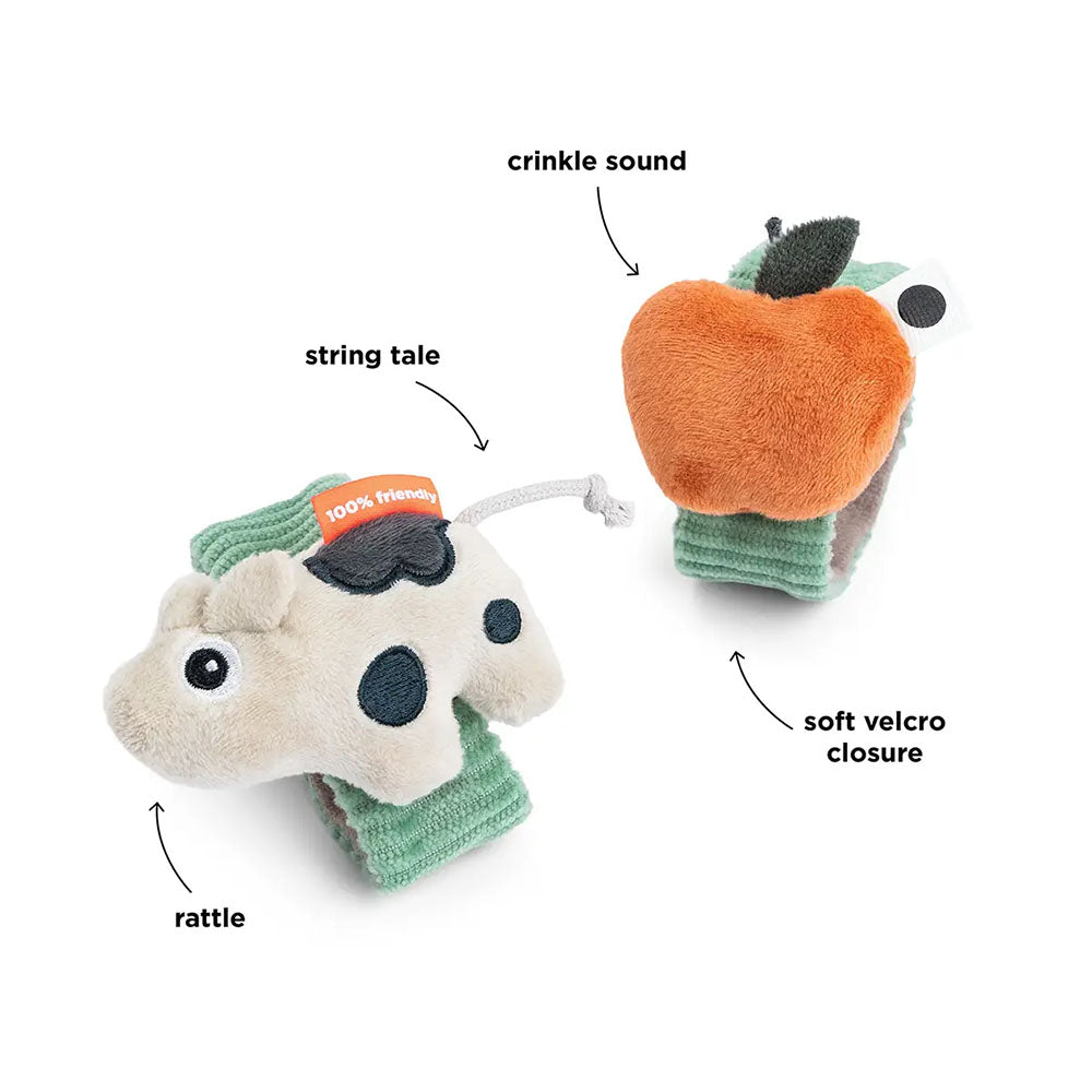 Set de 2 sonajeros de muñeca Dotti verde