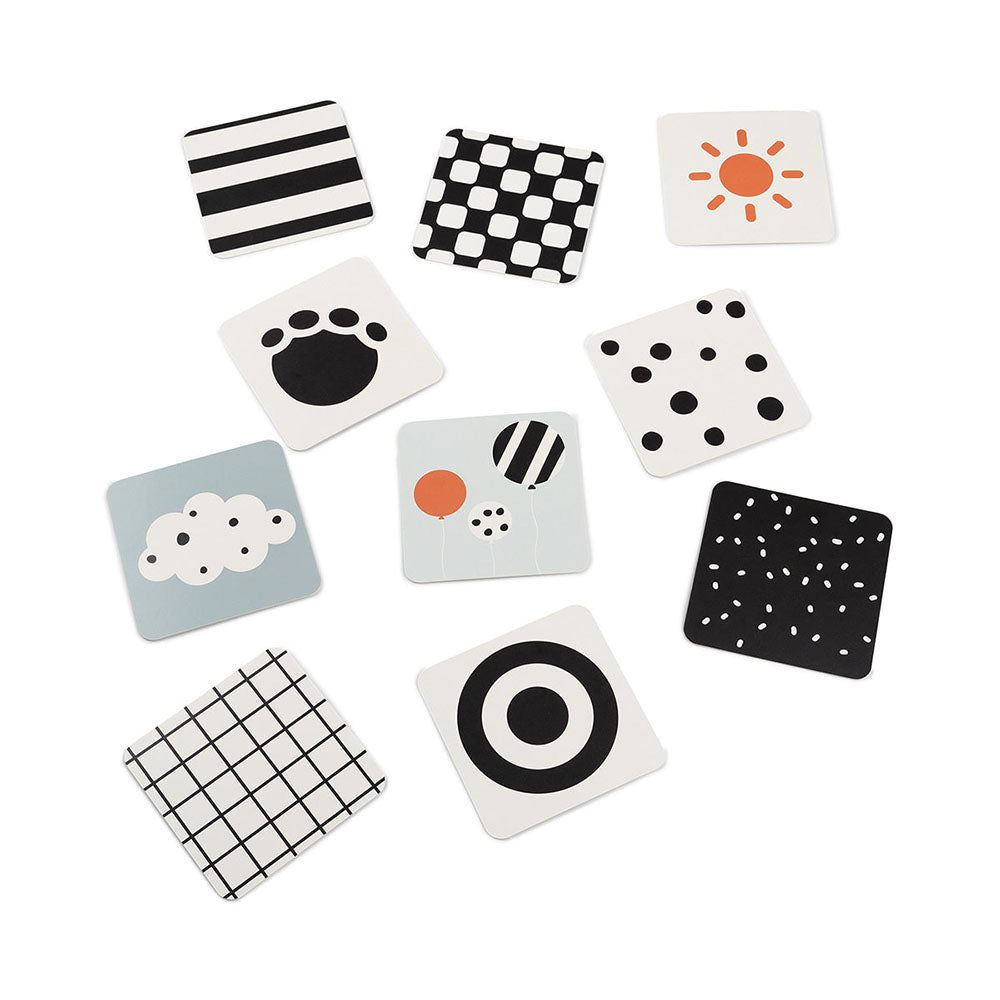 Set de 10 tarjetas de contraste para bebés Deer Friends varios colores