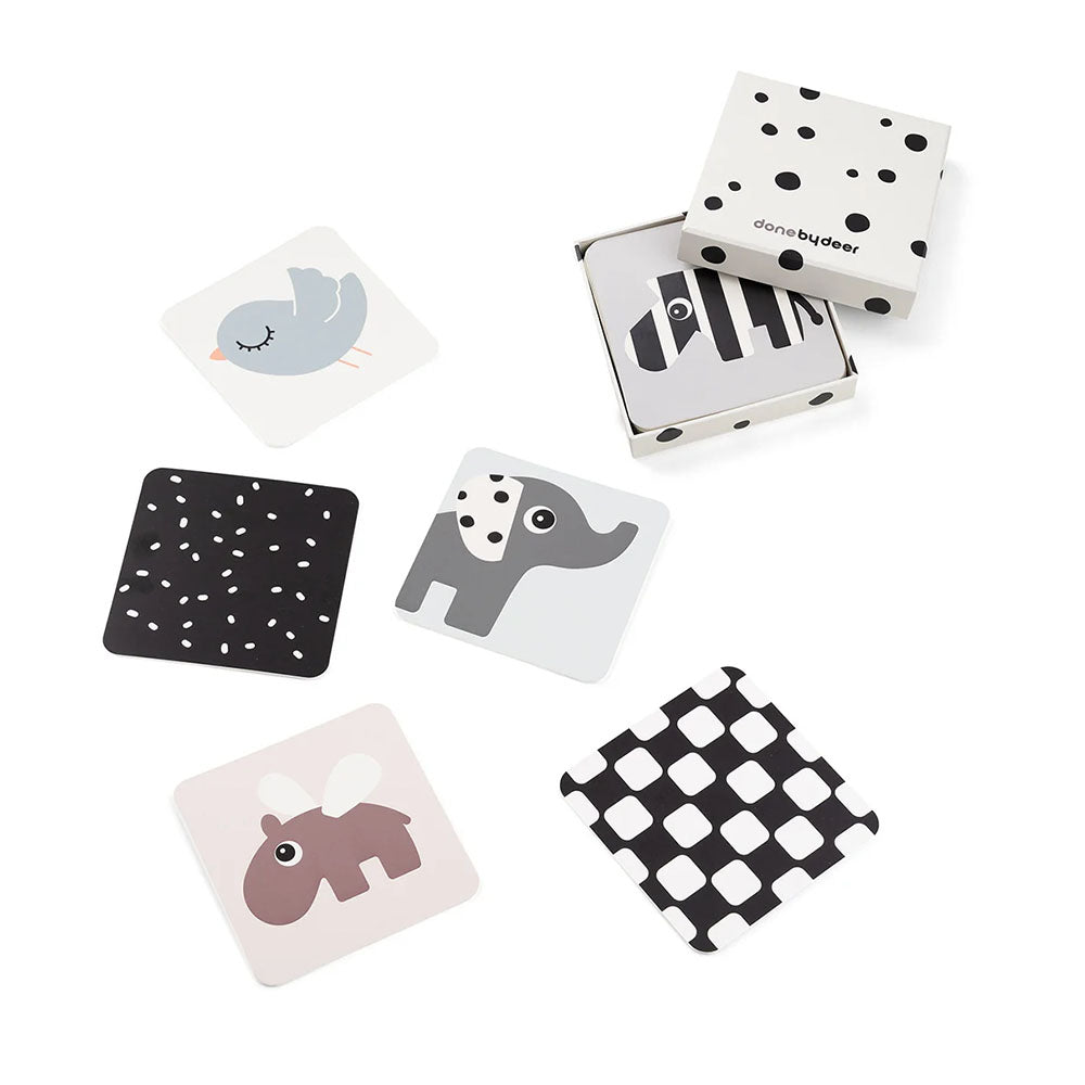 Set de 10 tarjetas de contraste para bebés Deer Friends varios colores
