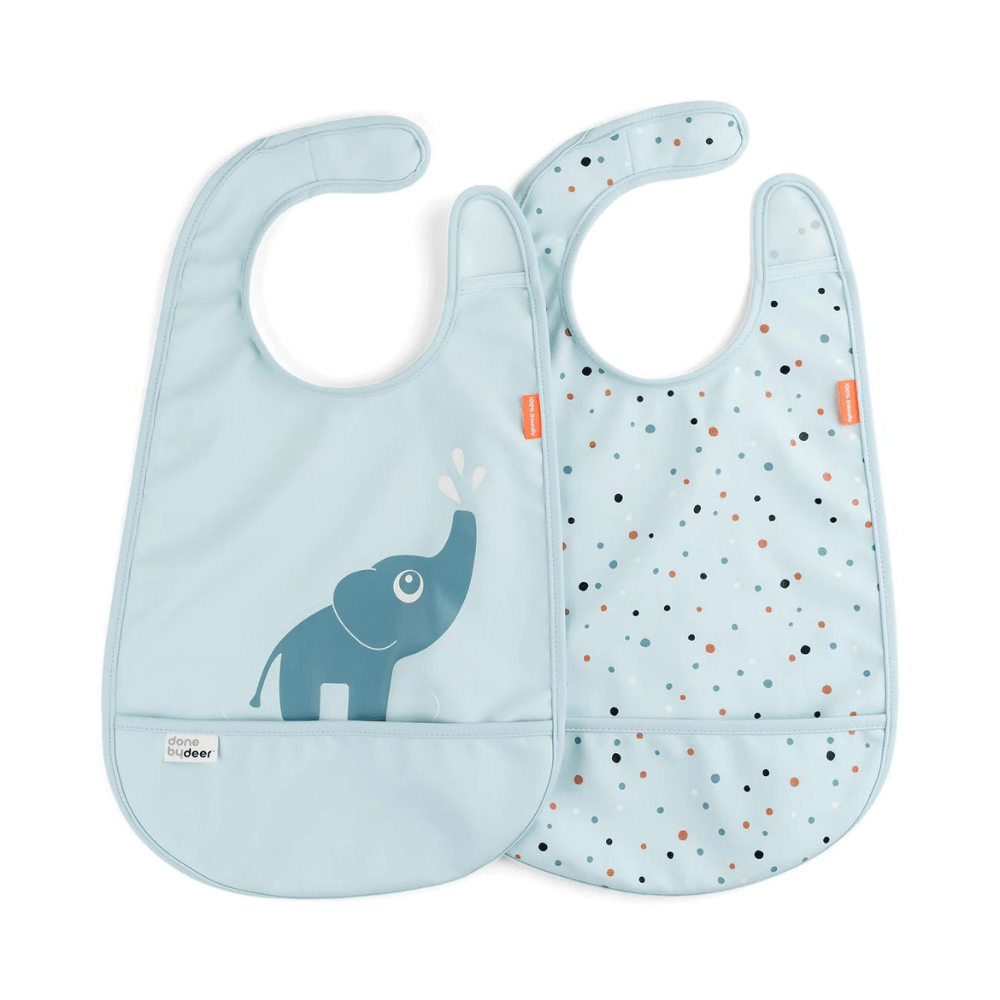 Set de 2 Baberos con velcro Elphee azul