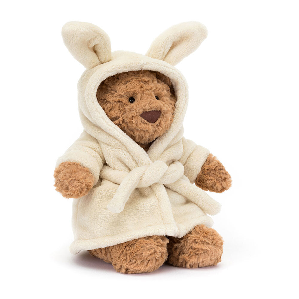 Peluche Bartolomeo con bata de baño