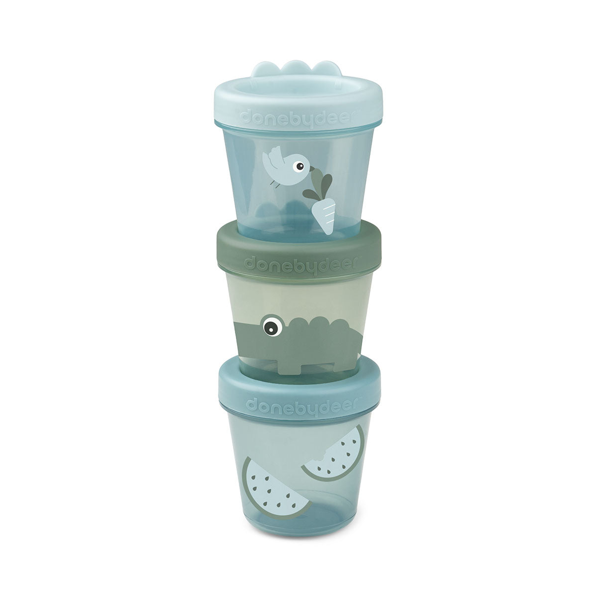 Set de 3 Contenedores para comida de bebé Croco verde