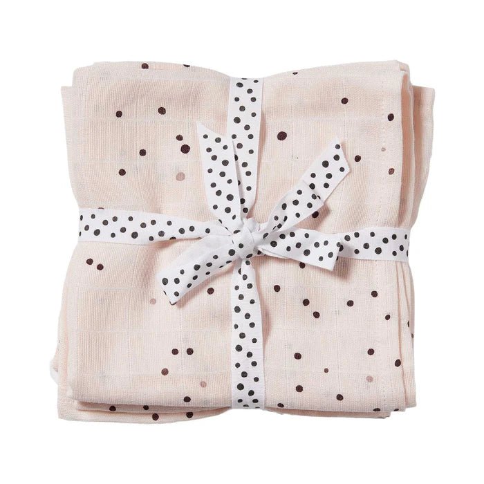 Pack 2 muselinas Dreamy Dots rosa 70x70