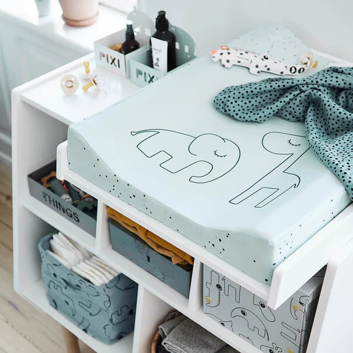 Set 2 muselinas pequeñas Happy Dots azul