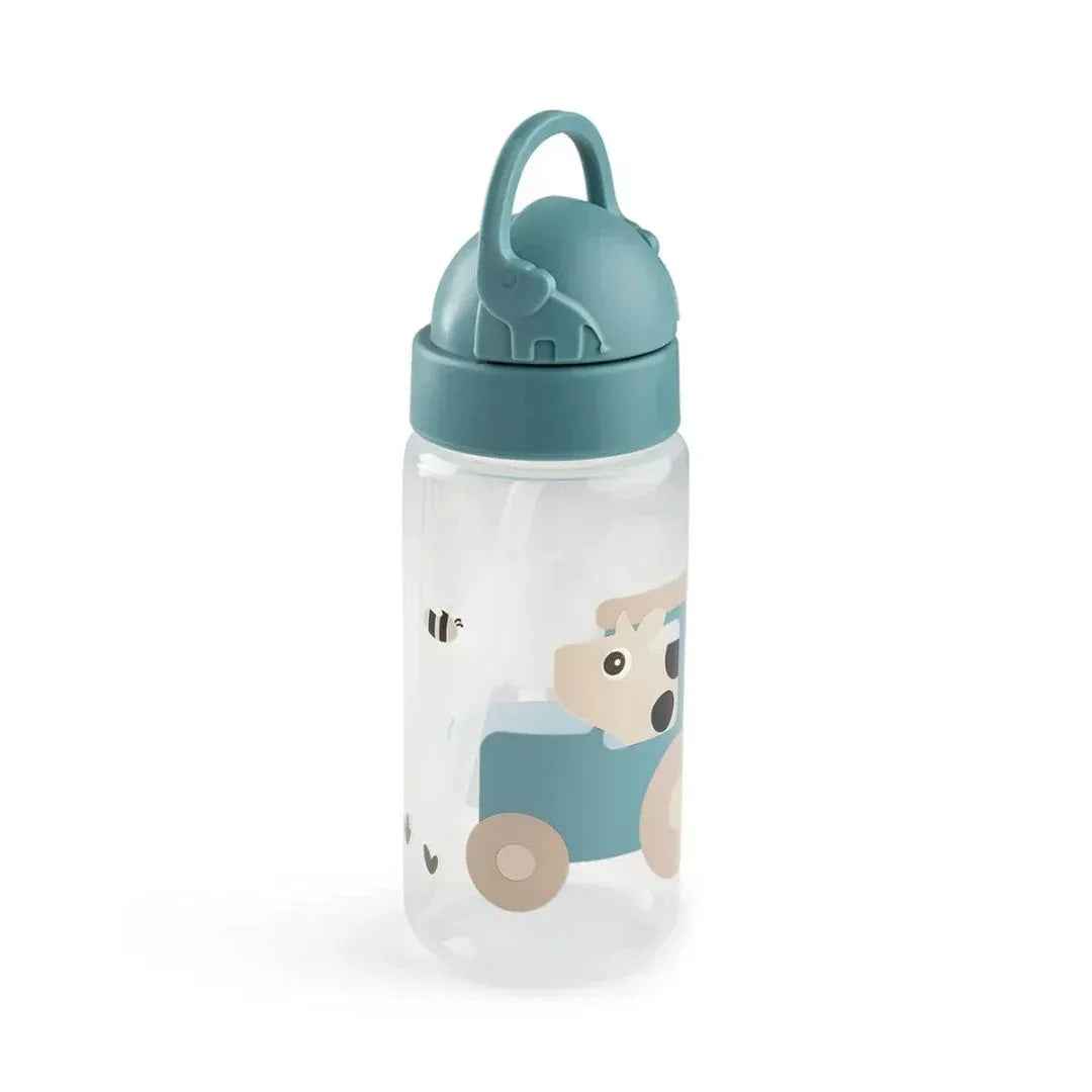 Botella con bombilla Tiny Farm azul 350ml