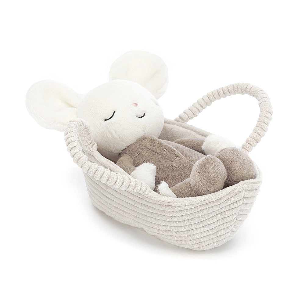 Peluche Ratón con Cesta para Dormir