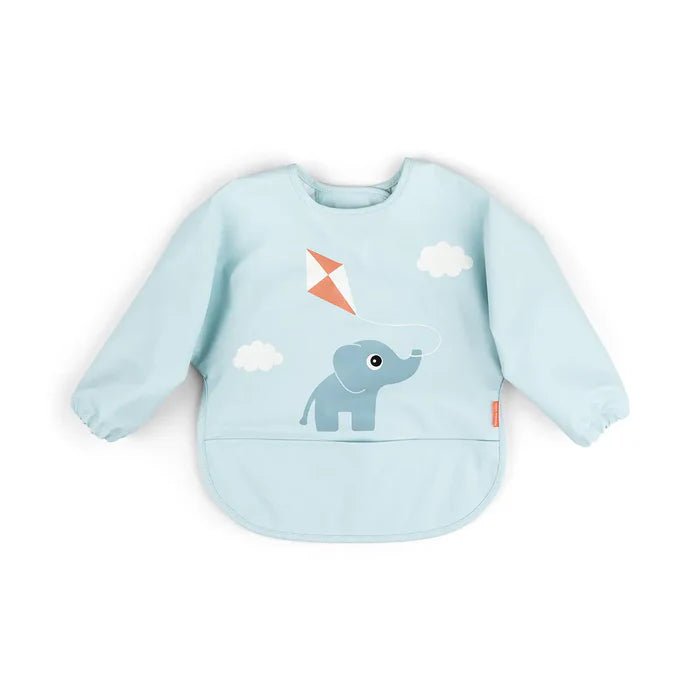 Babero grande con mangas y bolsillo Plauground azul 6-18 meses