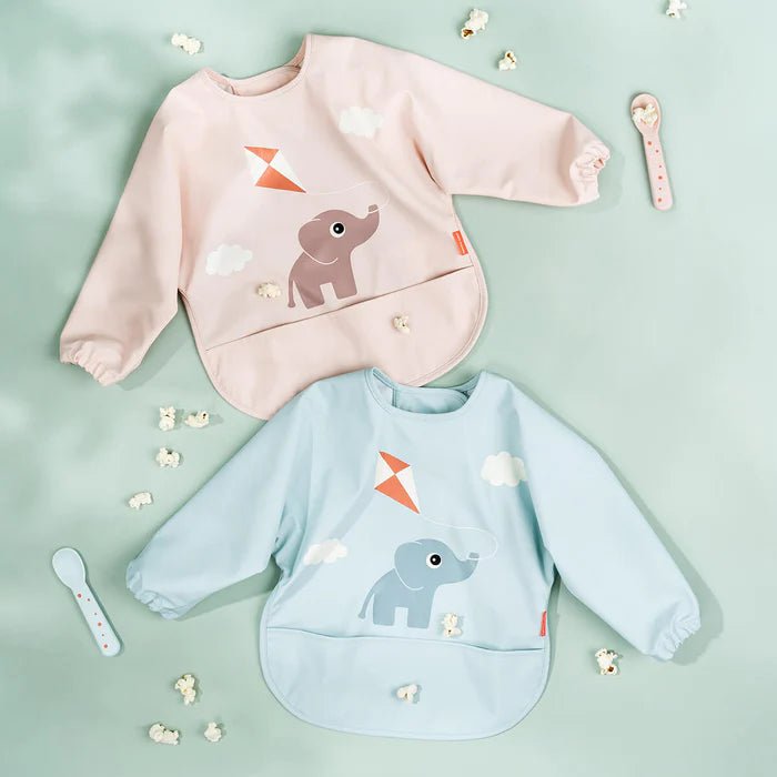 Babero grande con mangas y bolsillo Playground rosa 6-18 meses