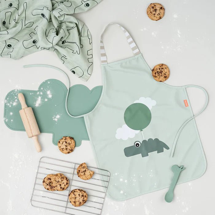 Delantal impermeable para niños Happy Clouds verde