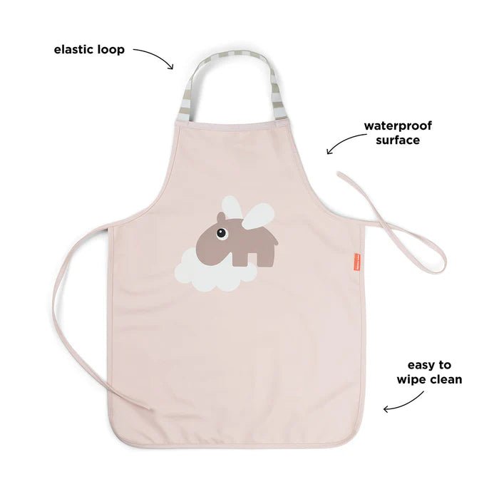 Delantal impermeable para niños Happy Clouds rosa