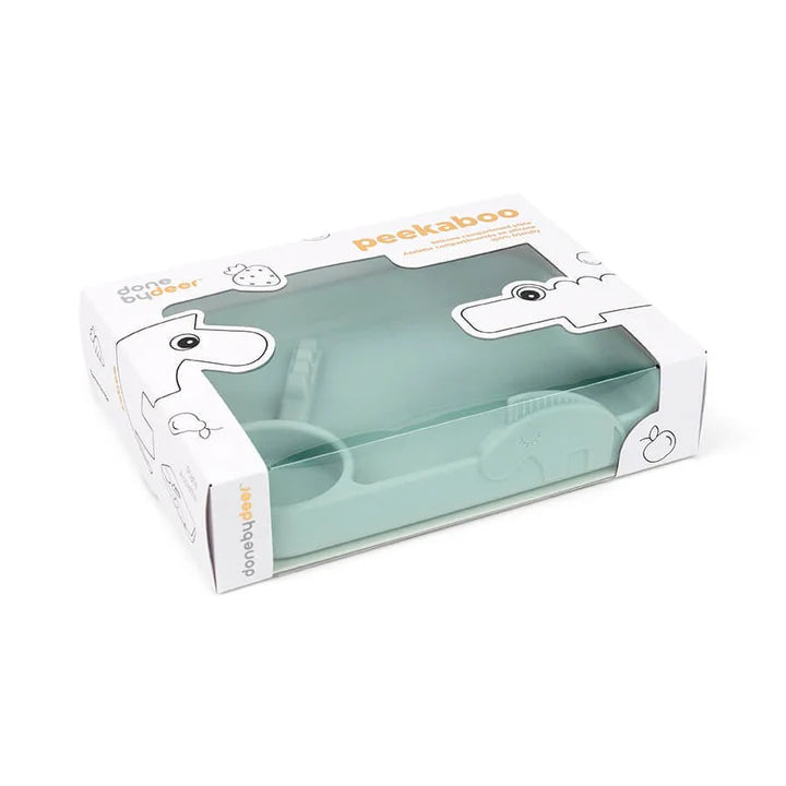 Plato con compartimientos Peekaboo Deer Friends Azul