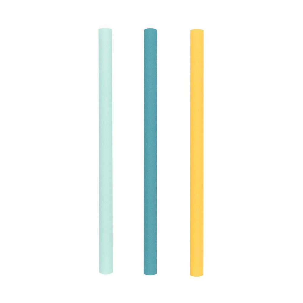Set de 3 bombillas de silicona para Smoothie, tonos azules