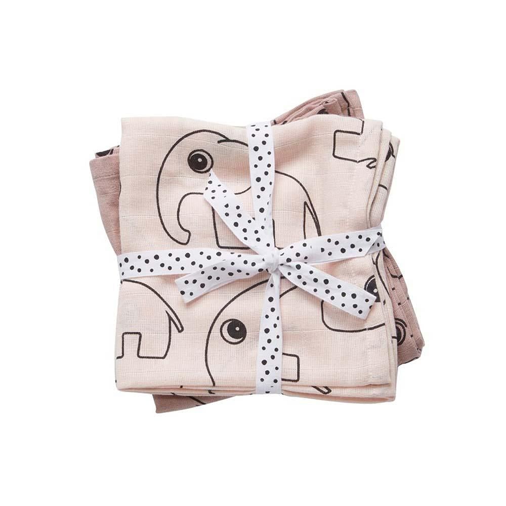 Set 2 muselinas pequeñas Contour rosa