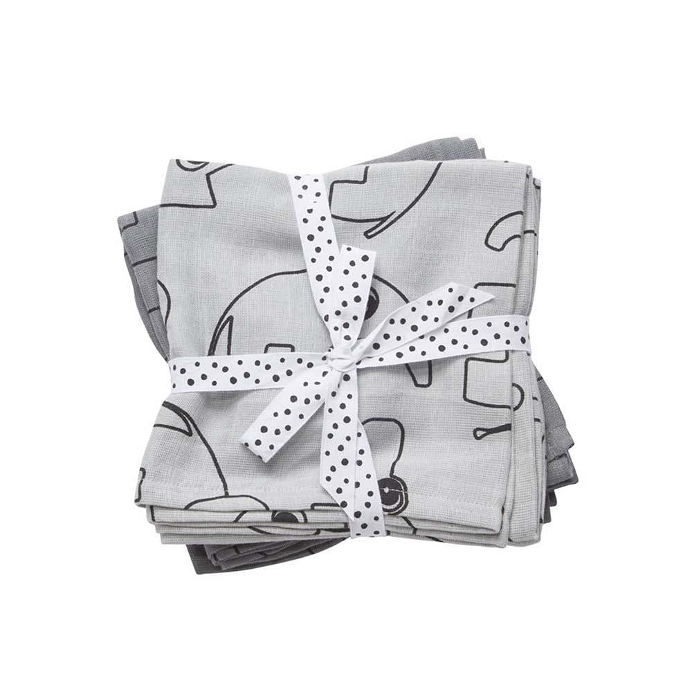 Set 2 muselinas pequeñas Contour gris