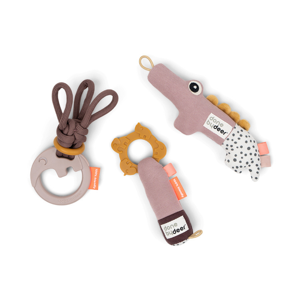 Pack de 3 Sonajeros Tiny Toys, rosa