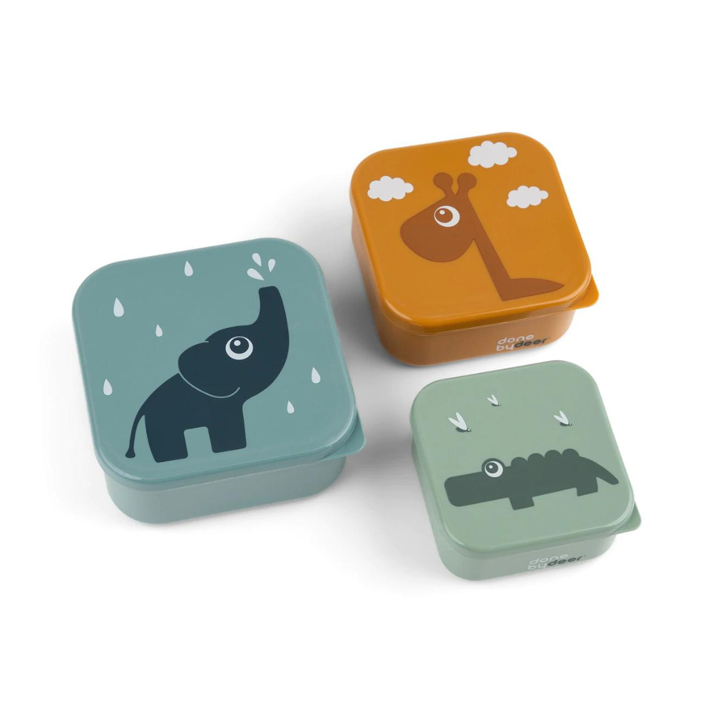 Set de 3 cajas para snack Deer Friends azul