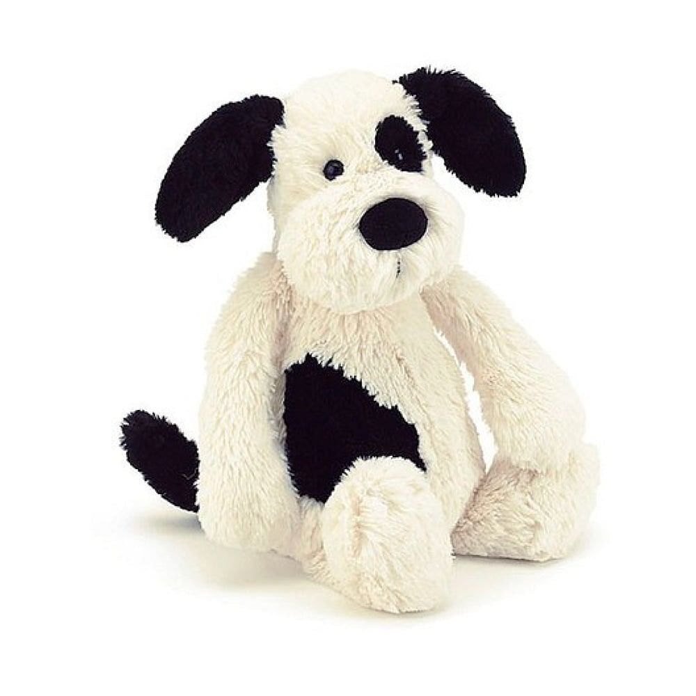 Peluche Perro Blanco &amp; Negro Pequeño
