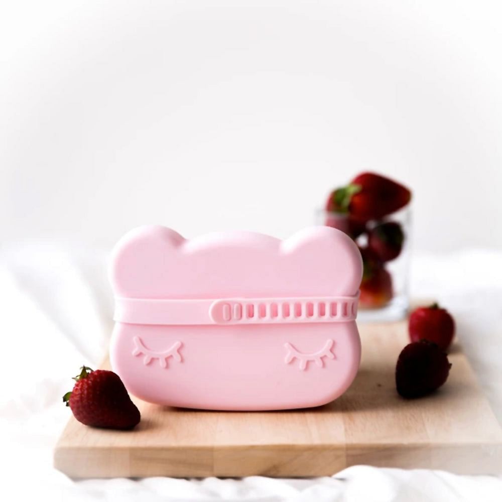 Caja para snack Oso rosa pastel