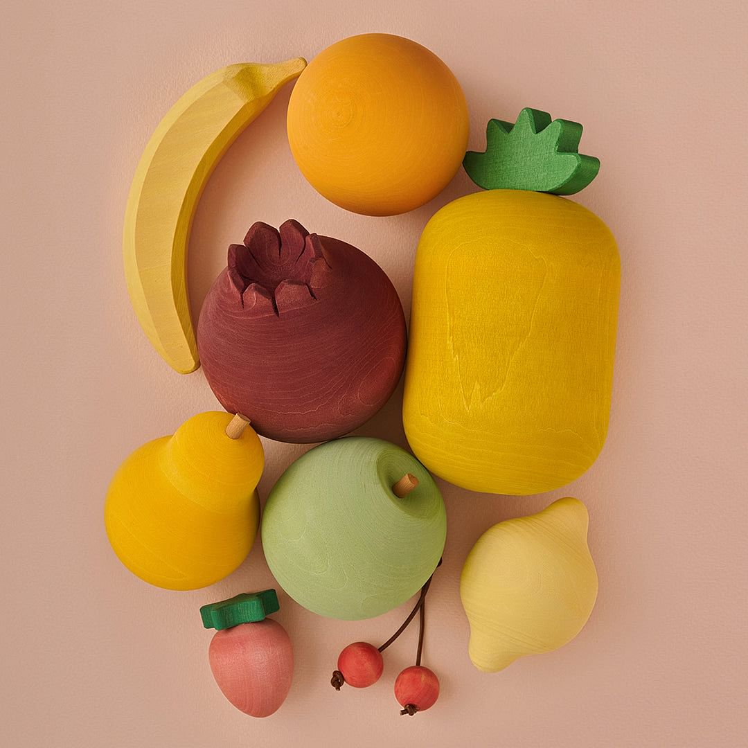 Juego de frutas de madera colores