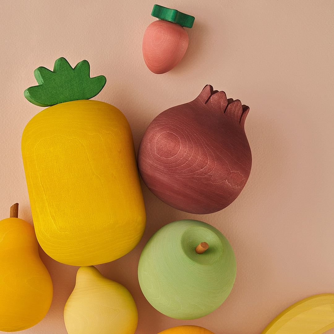 Juego de frutas de madera colores